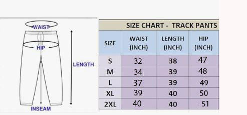 size chart for track pant
