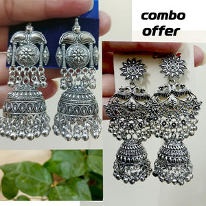 Dazzle and Delight Oxidised Combo Earrings For Women And Girls