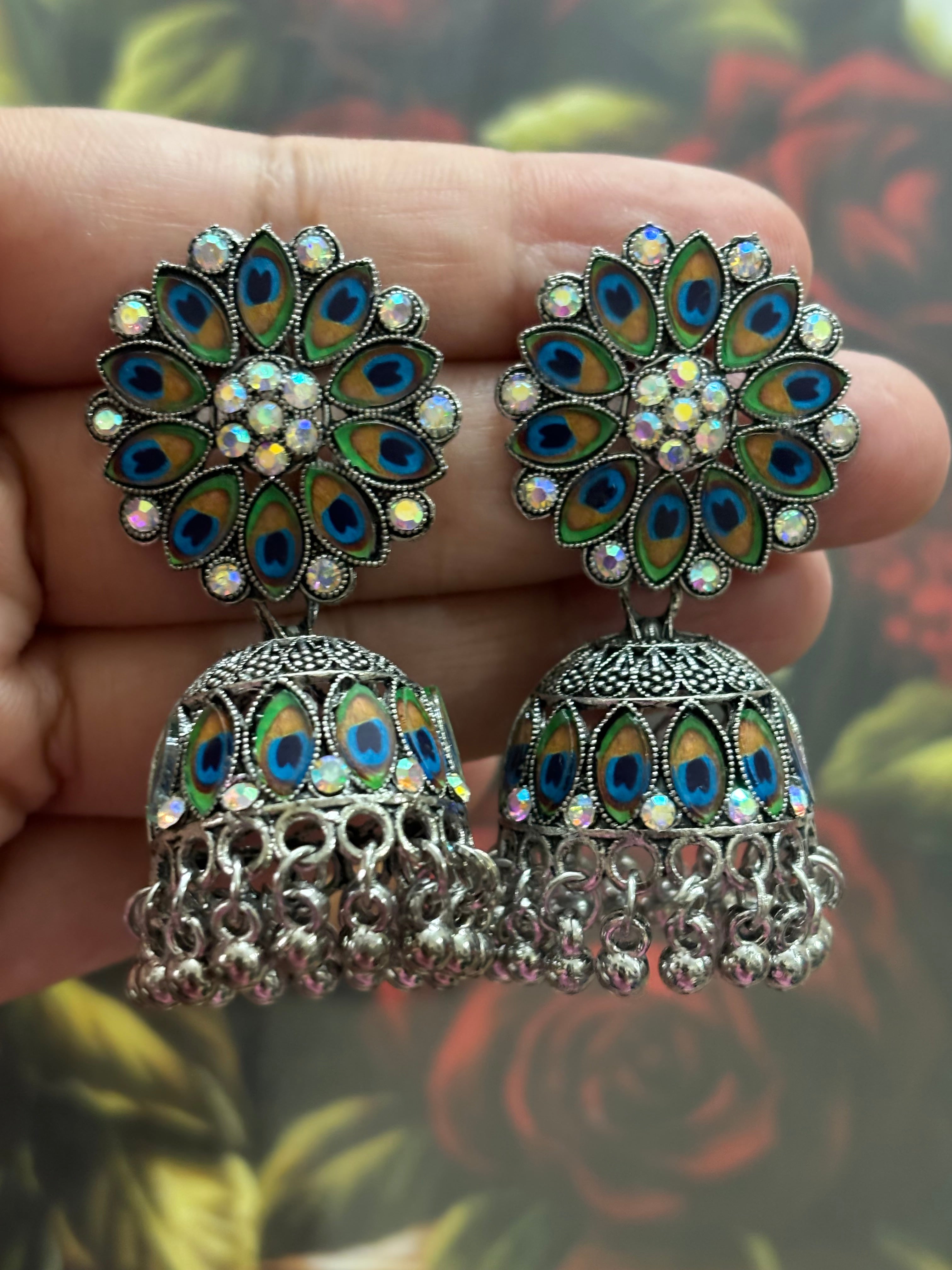 Dazzle and Delight Oxidised Combo Earrings For Women And Girls