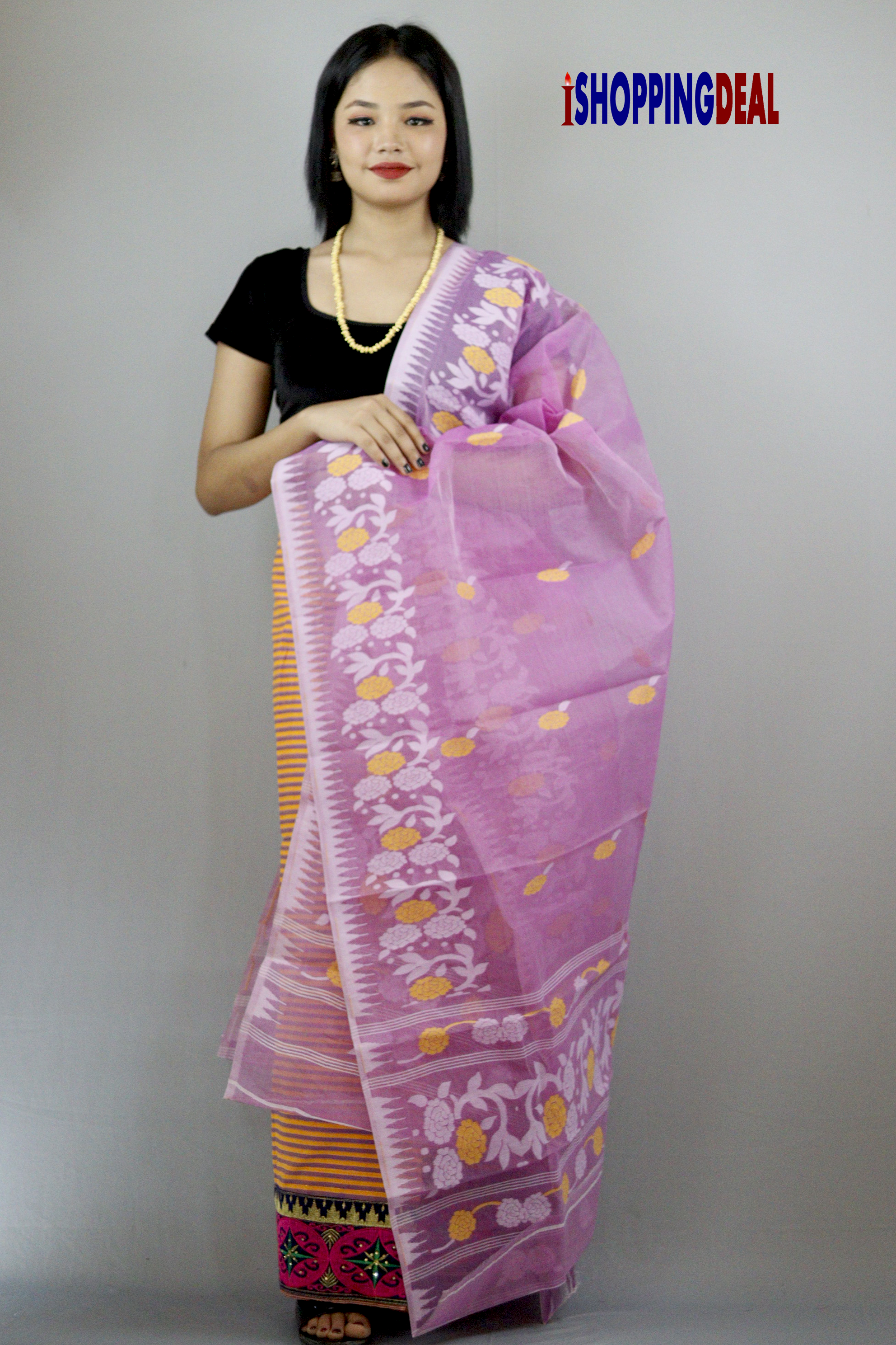 Fuscia Color manipuri dress