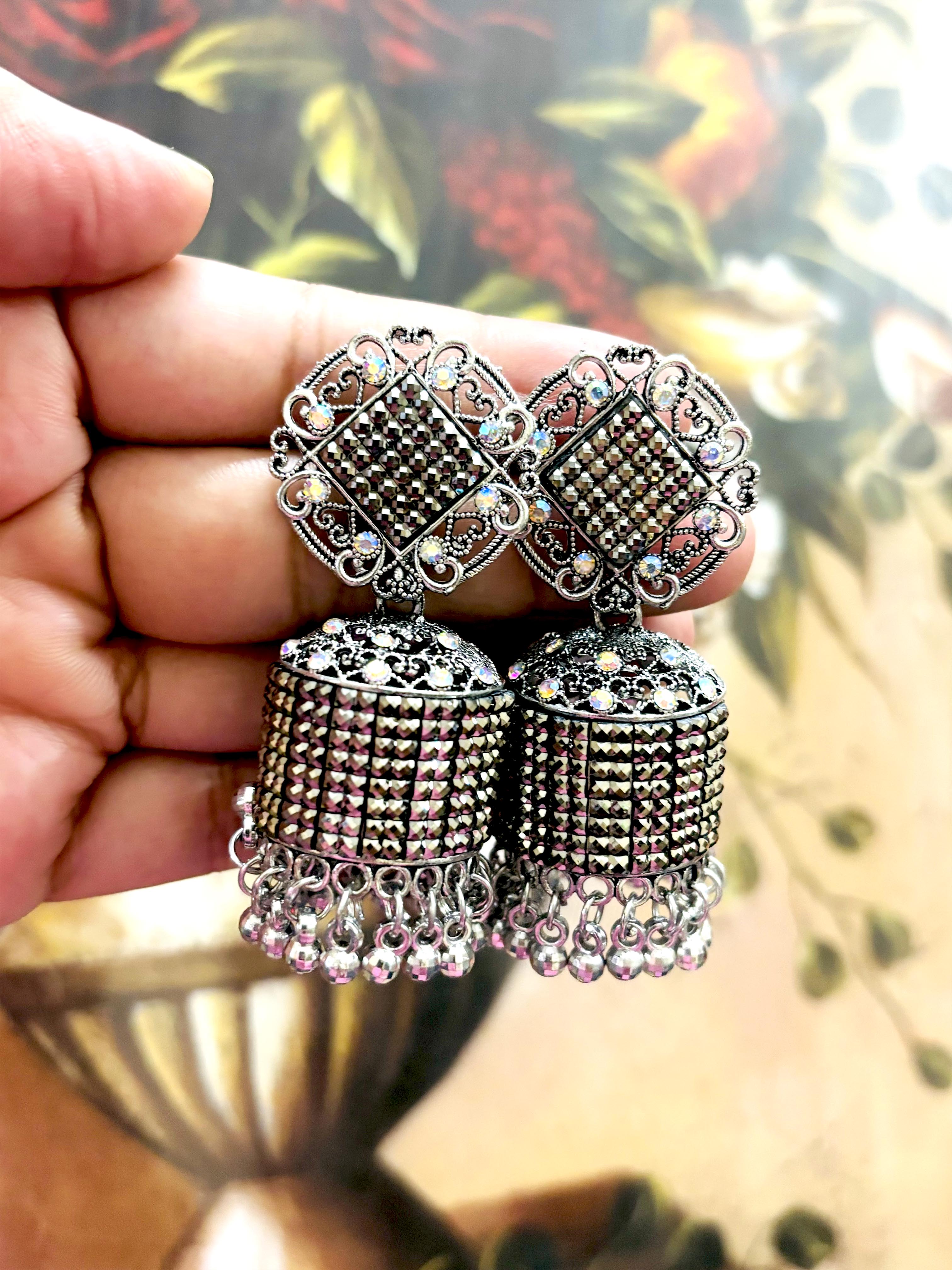 Dazzle and Delight Oxidised Combo Earrings For Women And Girls