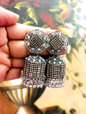 Dazzle and Delight Oxidised Combo Earrings For Women And Girls