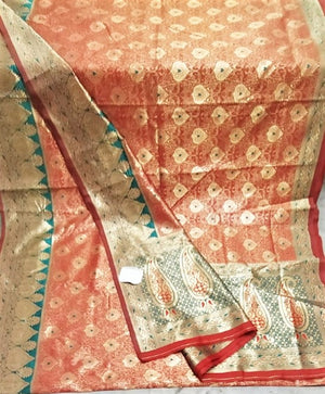 Banarasi Kanjivaram Silk Saree (Red with Green border)