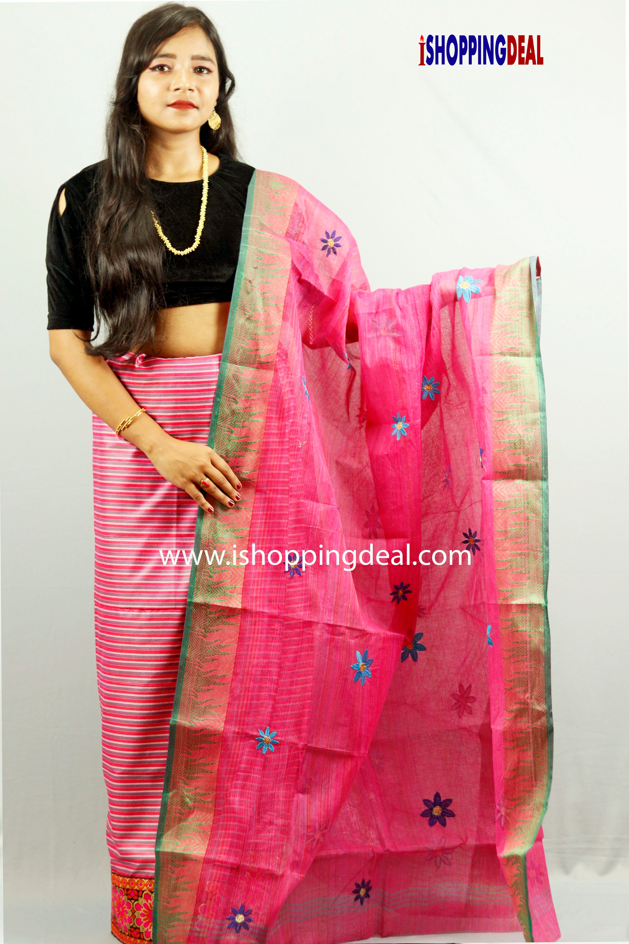 Buy Vamika Blue Cotton Silk Weaving Saree (Manipuri Blue) Online at Best  Price | Distacart