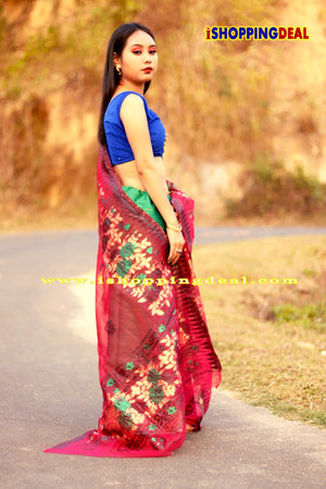 Manipuri dress Raniphee Dark Pink